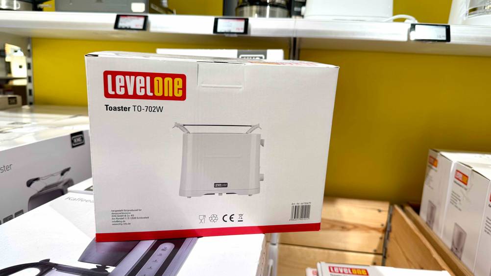 Der Mini-Toaster im Test in seiner Originalverpackung.