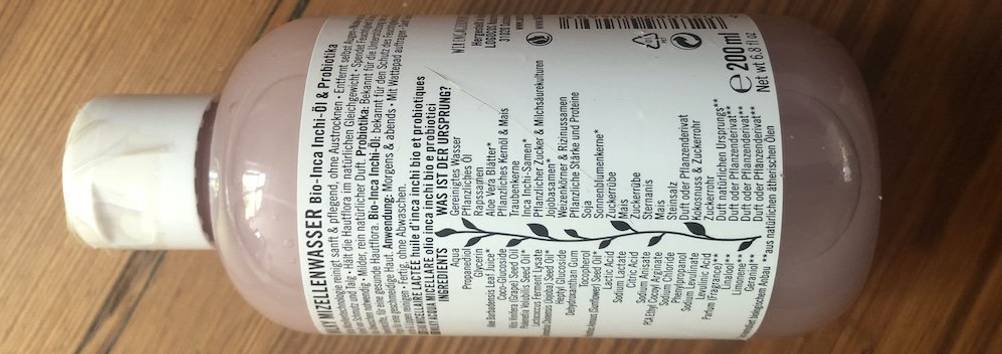 mizellenwasser inhaltsstoffe auf verpackung