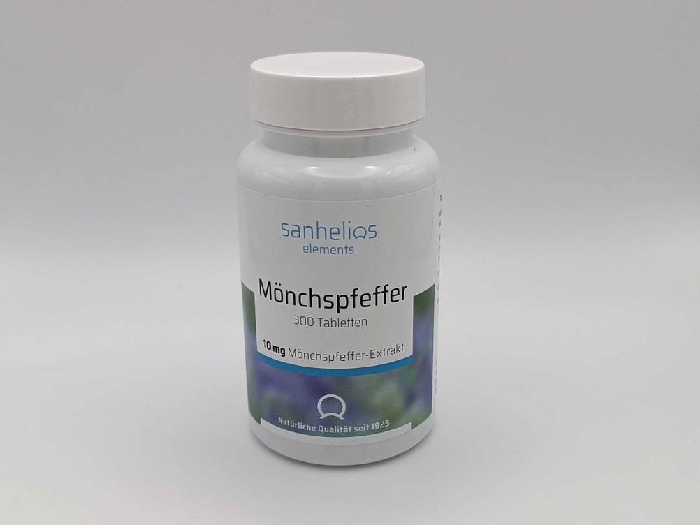 ein Fläschchen Mönchspfeffer-Kapseln