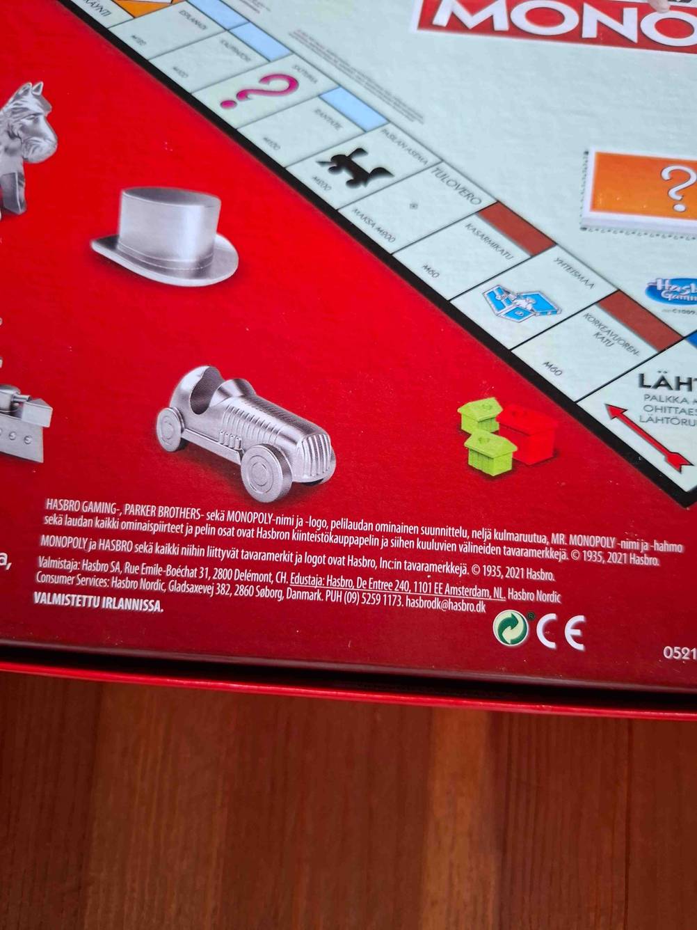 Monopoly im Test: Nahaufnahme der Informationen auf dem Spielekarton.