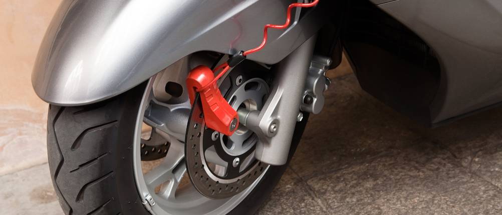 Motorrad-Bremsscheibenschloss mit Erinnerungsleine