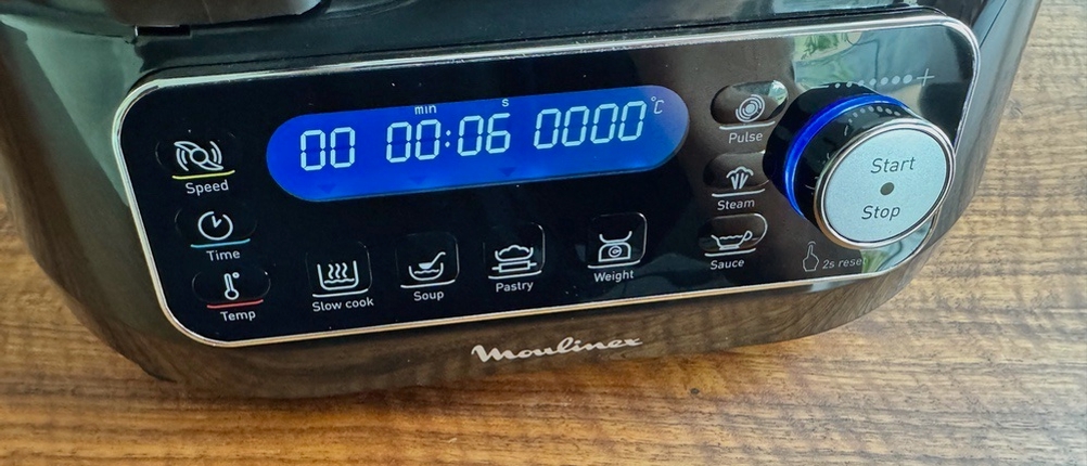 Das Display des Moulinex HF4568 Click Chef zeigt 6 übrige Sekunden an