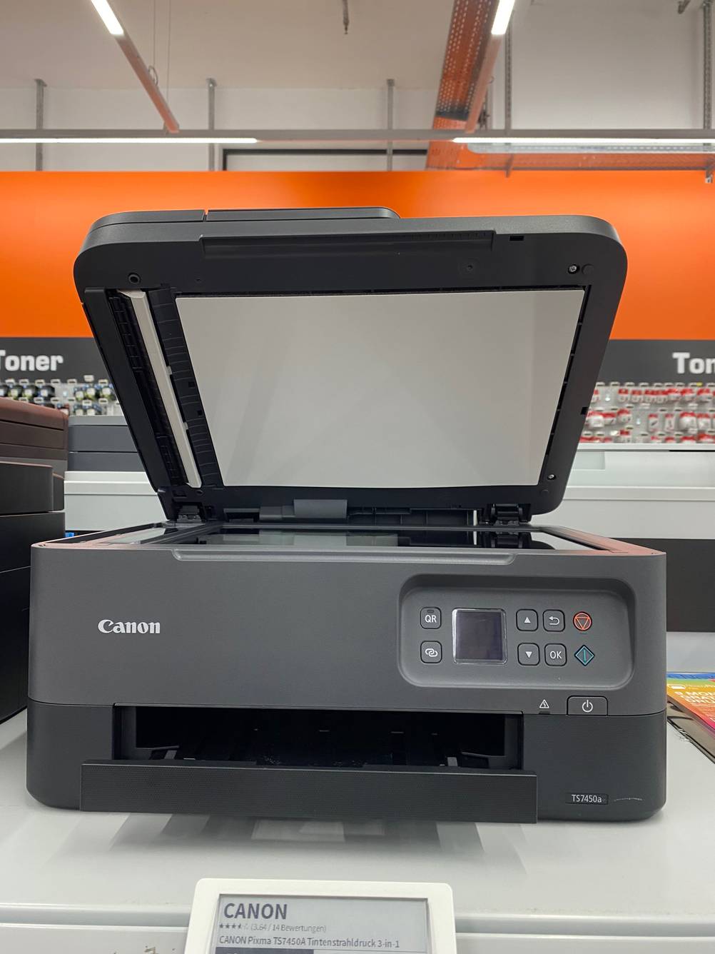Canon-Multifunktionsdrucker mit offenem Scanner in einem Praxistest.