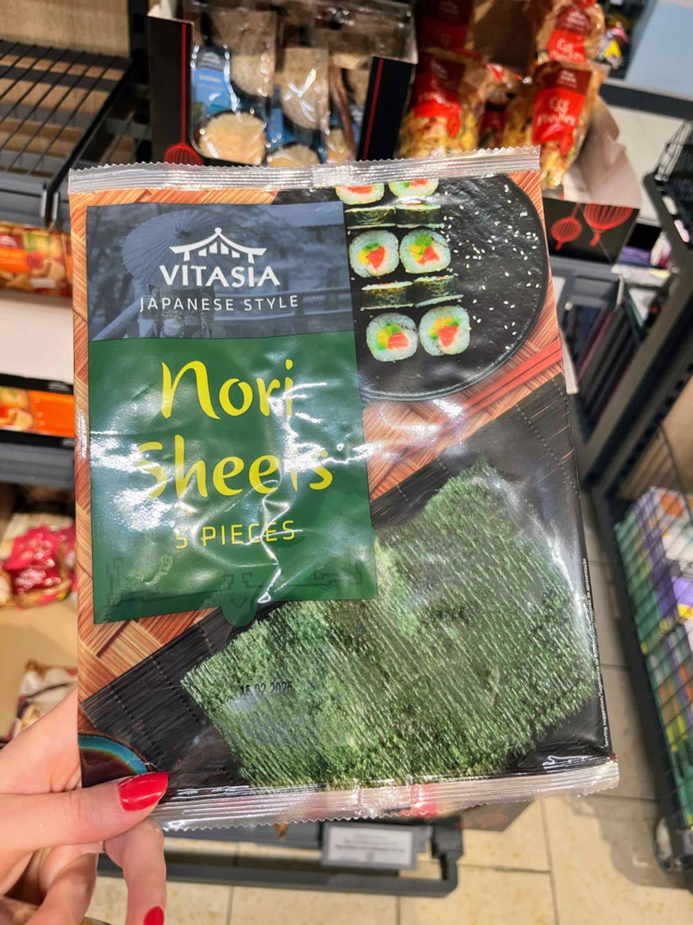 Getestete Nori-Blätter befindet sich im Supermarkt. 