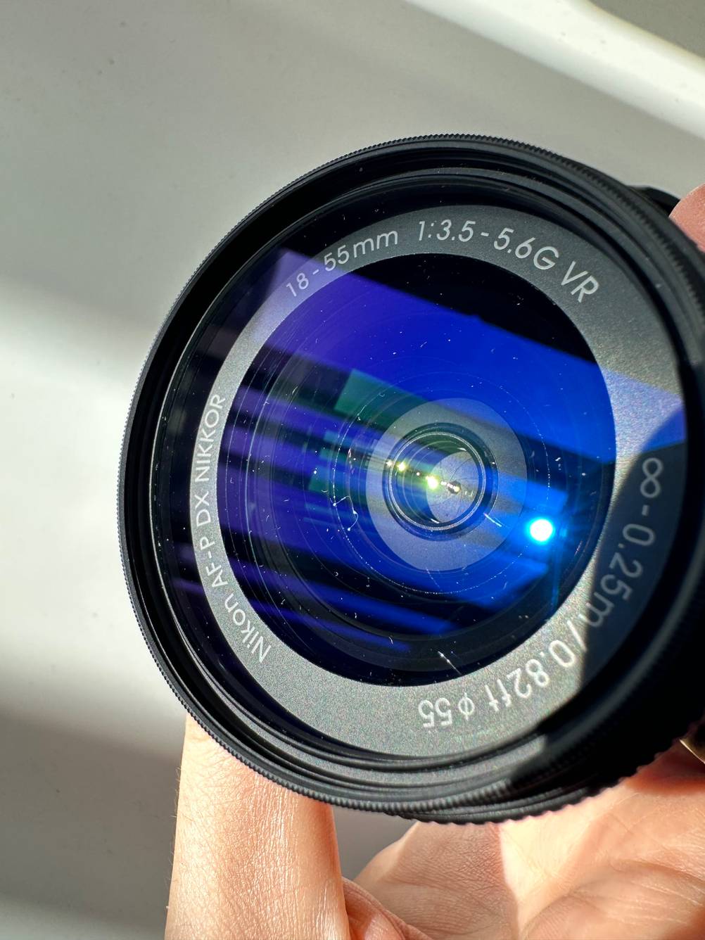 Brennweite von einem getesteten Objektiv für eine Nikon-Kamera.