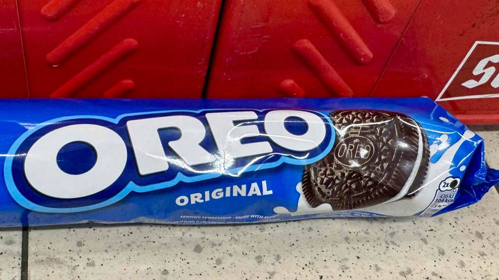 Oreo-Kekse getestet: Nahaufnahme des Aufdrucks auf der Packung.