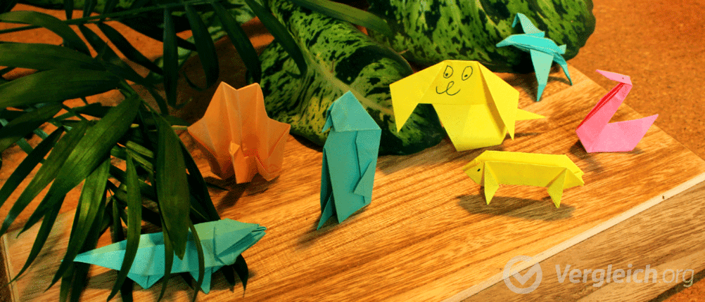 Origami-Set aus Tieren