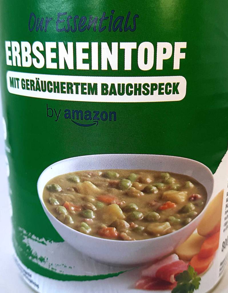 Ansicht eines getesteten Doseneintopfs in der Dose.