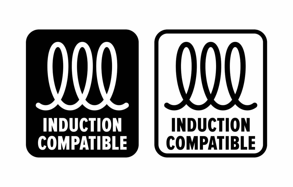 Ovale Bräter im Test: Symbol, das auf Induktionsfähigkeit von Kochgeschirr hinweist.