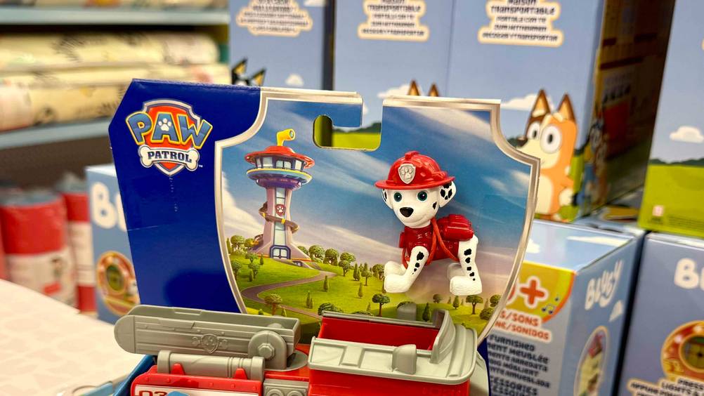 Paw-Patrol-Spielzeug im Test: Nahaufnahme der Verpackung mit Logo.