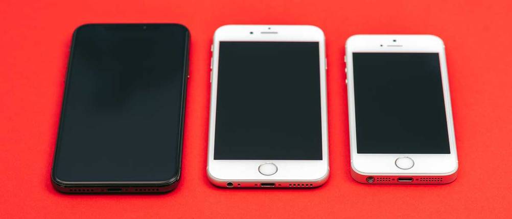 Größenunterschiede Smartphones