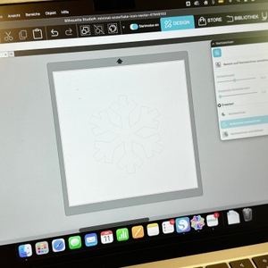 Die Software von Silhouette America auf einem Laptop.