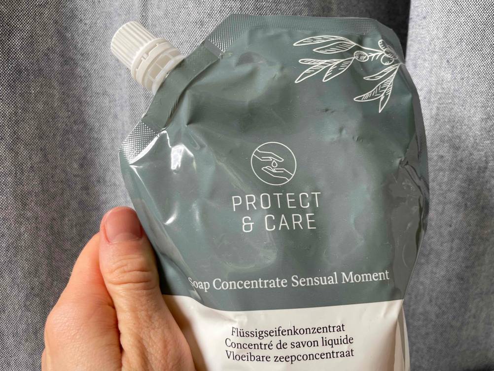 Protect und Care Flüssigseife im Nachfüllpack.