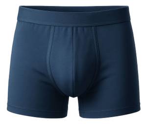 puma-boxershorts-test: blaue Boxershorts vor tranparentem Hintergrund