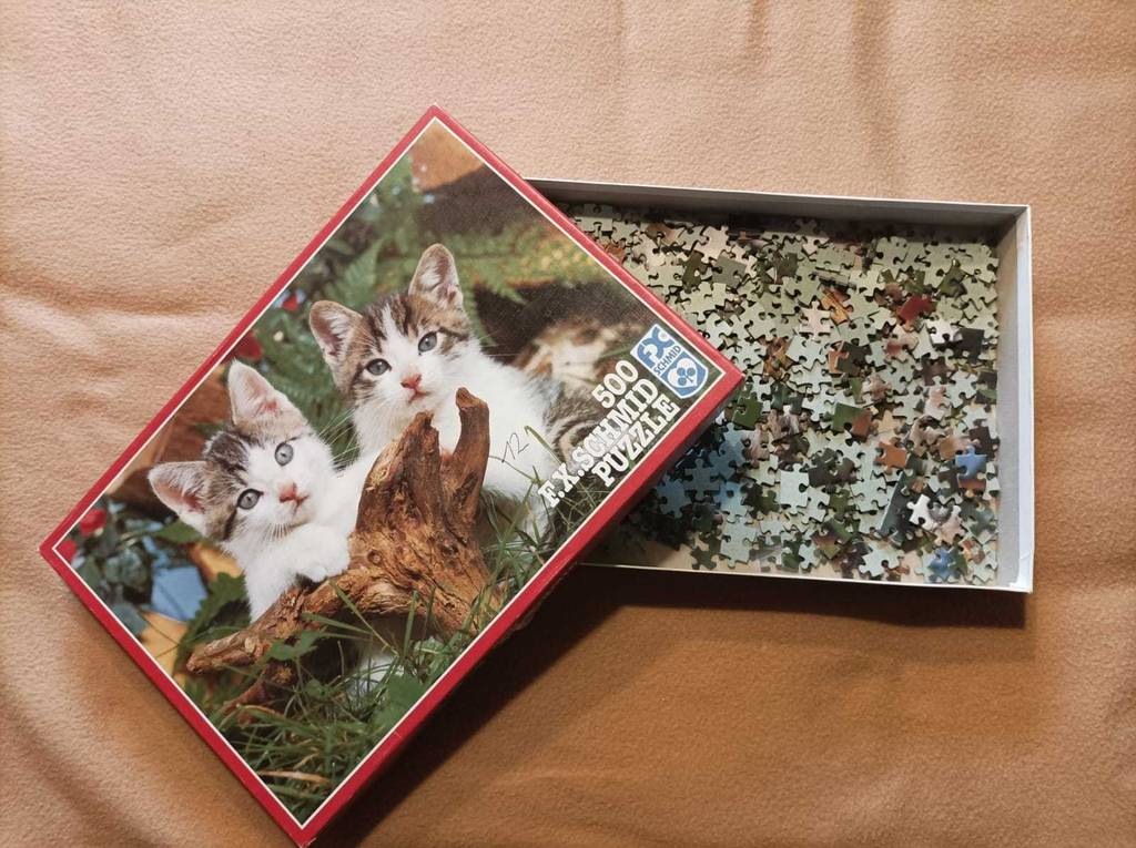 Im Test: Blick von oben auf eine geöffnete Puzzle-Verpackung.