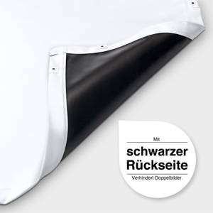 Die Plane ist lichtundurchlässig und auf der Rückseite oft schwarz.