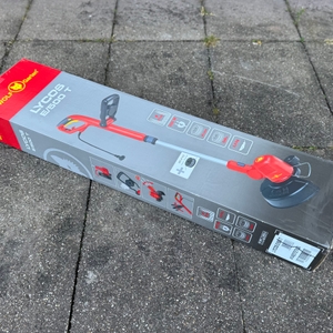 Karton des getesteten Rasentrimmers von Wolf Garten.