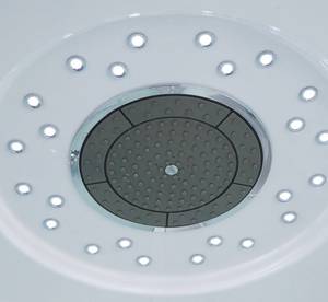 dampfdusche mit regenduschkopf