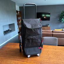 Der Reisenthel DF7003 steht auf einem Holztisch.