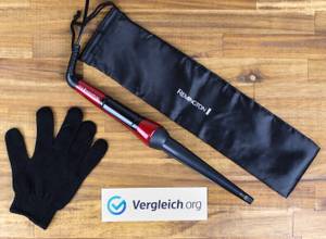 Lockenstab im Test: Lockenstab mit Tasche und Handschuh