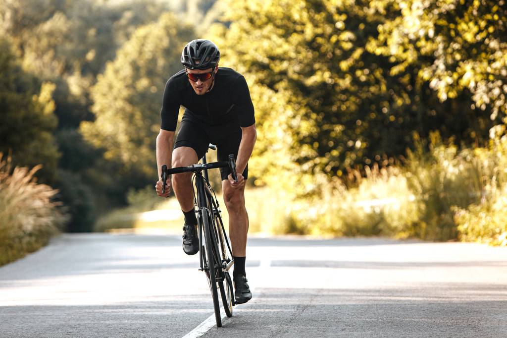 Riboflavin-Test: Ein Mann auf einem Rennrad. 