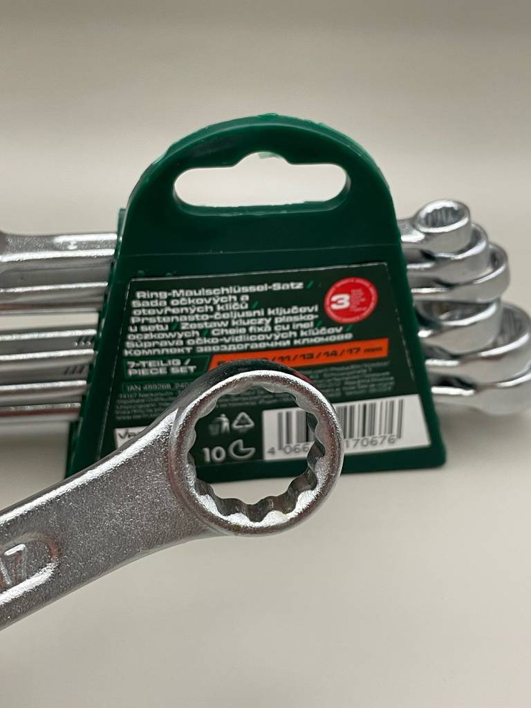 Detailansicht eines getesteten Ringmaulschlüssels.