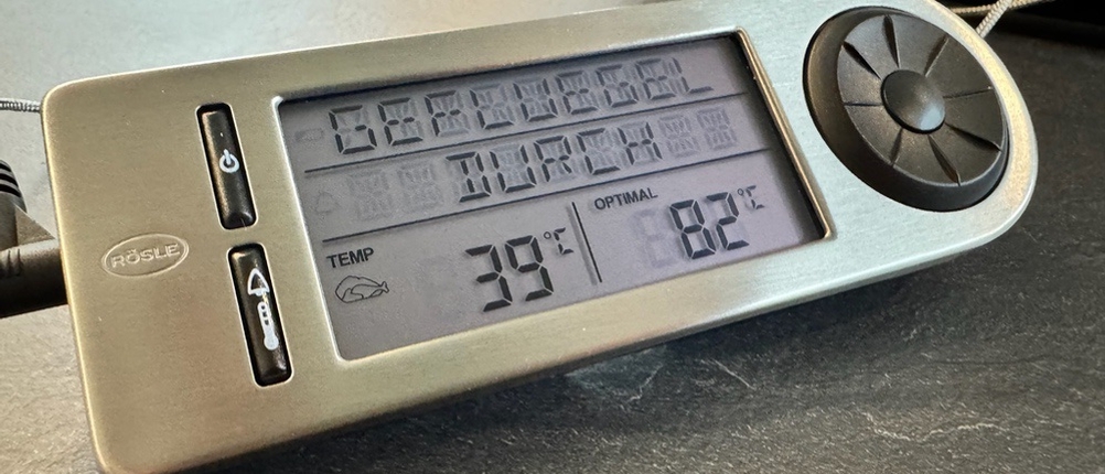 Das Rösle zeigt eine derzeitige Temperatur von 39°C und eine Zieltemperatur von 82°C an