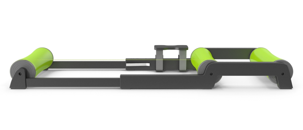 Eine grafische Darstellung eines freien Rollentrainers wird auf weißem Hintergrund gezeigt.