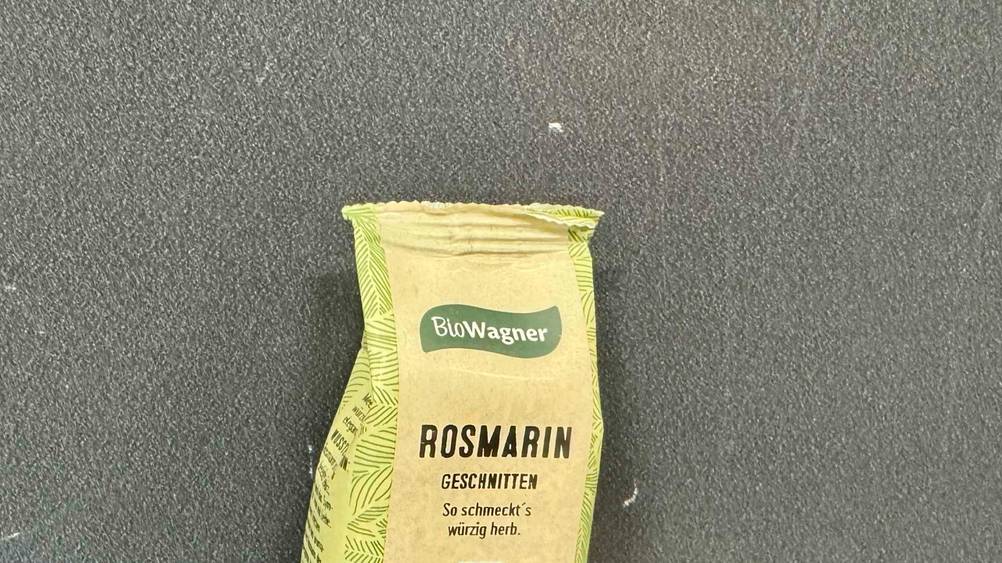 Rosmarin getestet: Nahaufnahme der Verpackung mit Logo.