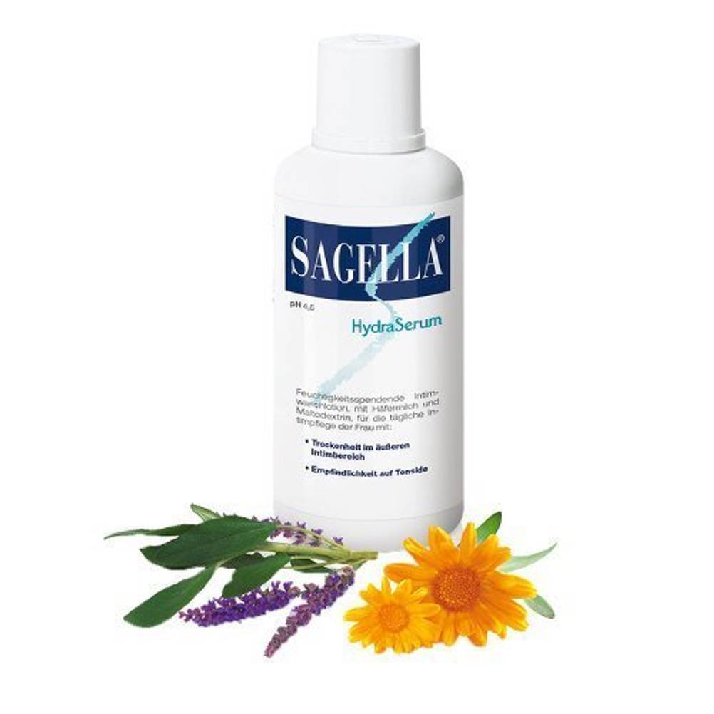 In der Intimwaschlotion Sagella sind zusätzlich Extrakte der Ringelblume und des Salbei vorhanden.