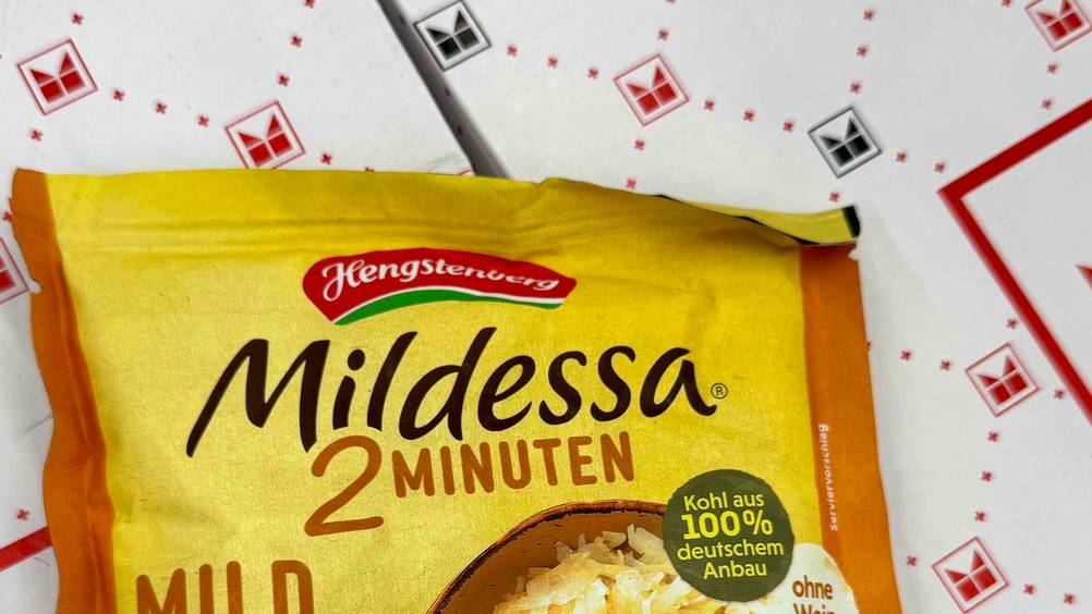 Sauerkraut im Test: Nahaufnahme des Logos auf der Verpackung.