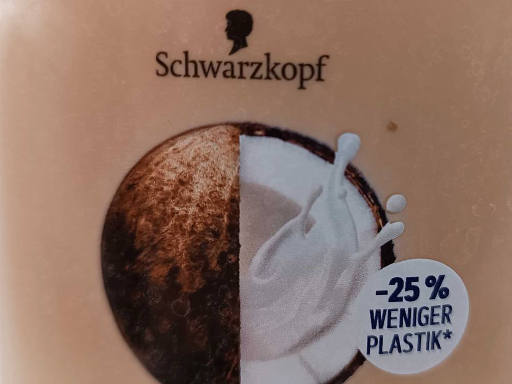 Schauma-Shampoo getestet: Nahaufnahme des Labels mit Logo und Informationen.