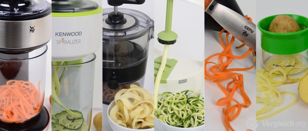 Verschiedene Schneider mit Gemüsespiralen