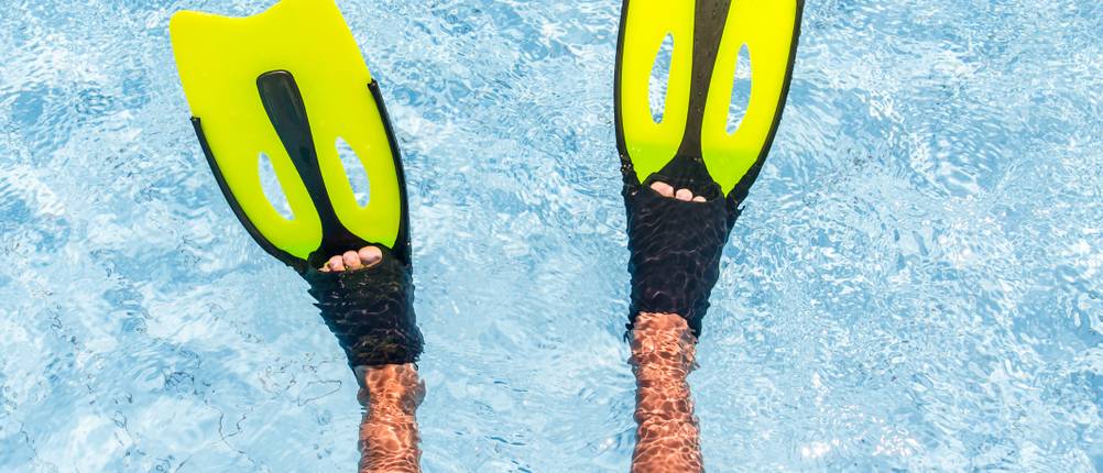 Laut Schwimmflossen-Kinder-Tests verfügen mitwachsende Produkte über einen offenen Zehenbereich.