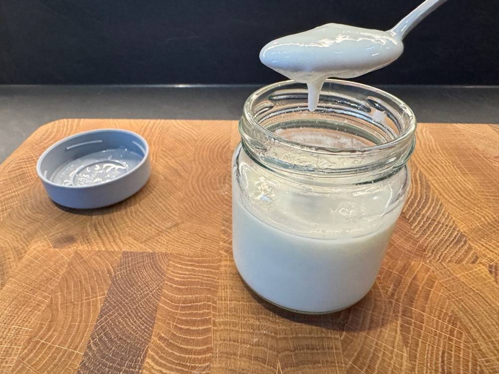 Ein Löffel mit Joghurt aus dem Severin JG 3518