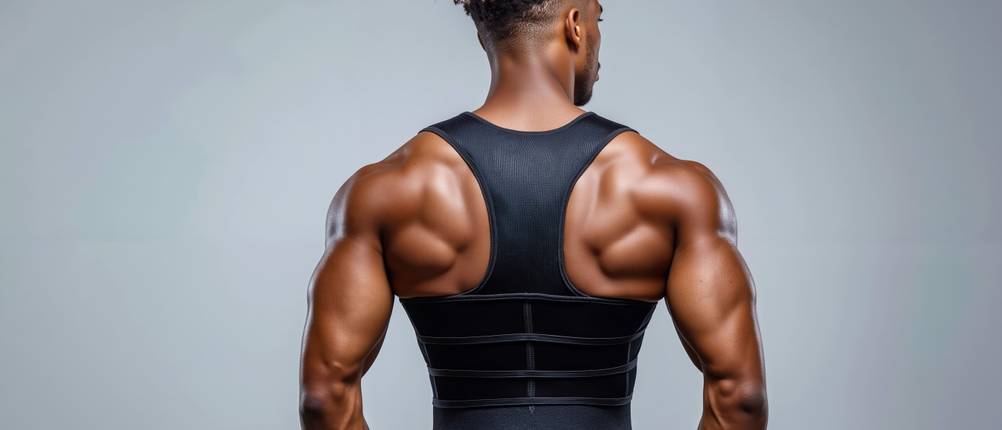 Shapewear-Herren-Test: Muskulöser Mann trägt Shapewear
