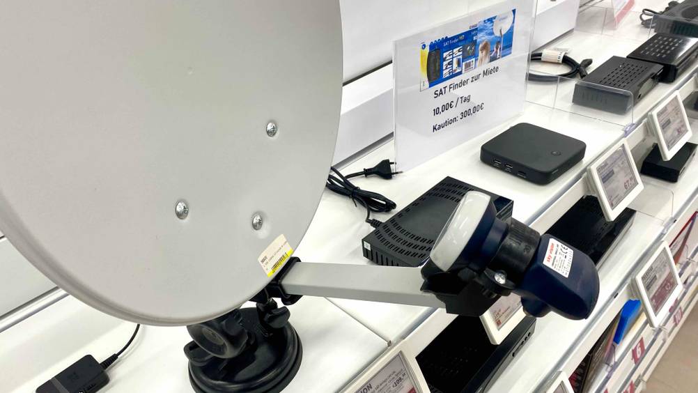 Getestete SAT-Anlage ist im Detail abgebildet.