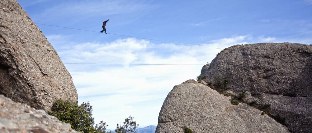 slackline test berge