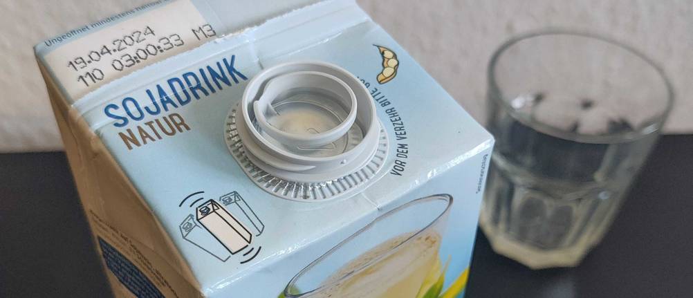 Sojadrink Verpackung mit Verschluss