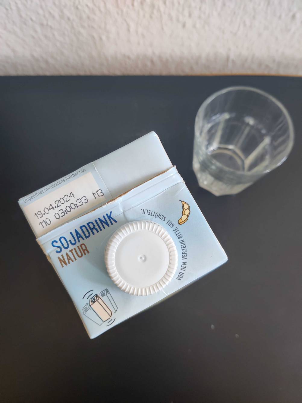 Deckel von einer getesteten Sojadrink-Packung. 