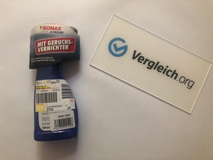 Polsterreiniger-Test: Nahaufnahme einer Falsche SONAX.