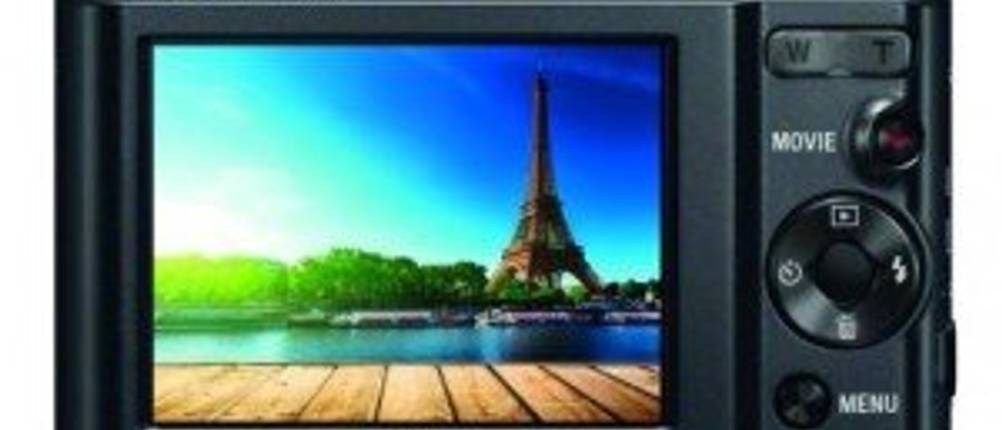 Digitalkamera-Test: Nahaufnahme des Displays einer Kompaktkamera von Sony