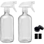 Sprühflasche 50 ml Test: zwei klare Glasflaschen mit Spray-Aufsatz