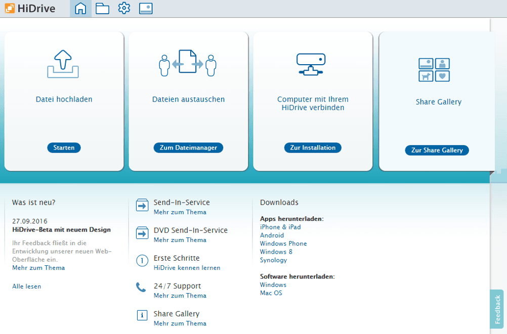 Strato HiDrive Cloud Speicher