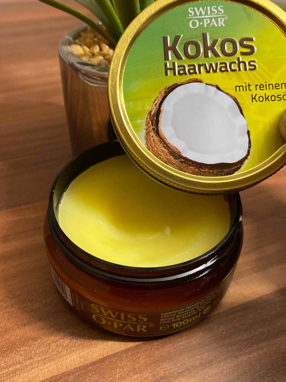 offene Dose Kokos-Haarwachs mit Kokosöl der Marke Swiss-o-Par