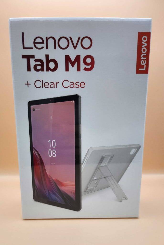 Die Originalverpackung des getesteten Tablet LTE von vorne.