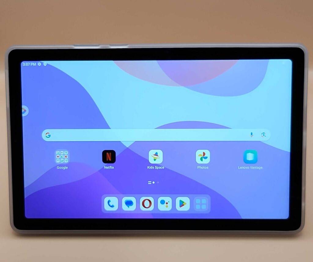 Das getestete Tablet LTE angeschalten von vorne.