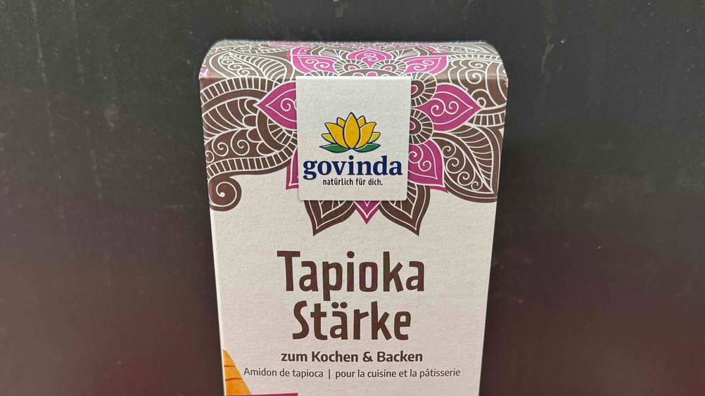Tapiokastärke getestet: Nahaufnahme der Verpackung mit Logo und Artikelbezeichnung.