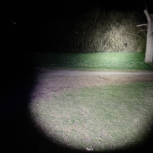 Die Nextorch TA30C leuchtet eine weitläufige Fläche in der Nacht aus. Der Lichtstrahl ist breit gefächert und hebt Details in der Umgebung hervor.