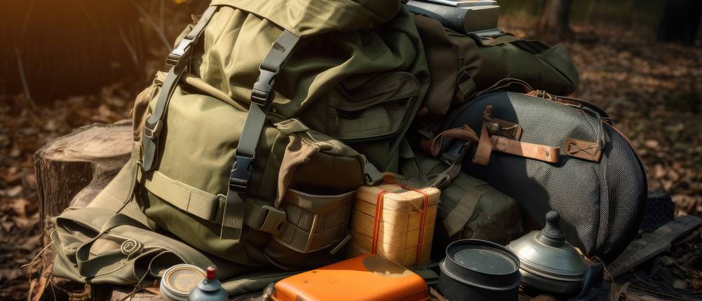 Tasmanian-Tiger-Rucksack-Test: Militärrucksack, gefüllt mit Überlebensausrüstung und Proviant